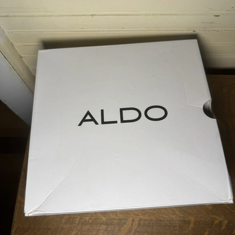 ALDO Oceani Camo Graffiti Clear Heel Ankle Boots Women's US 6 w/ Box